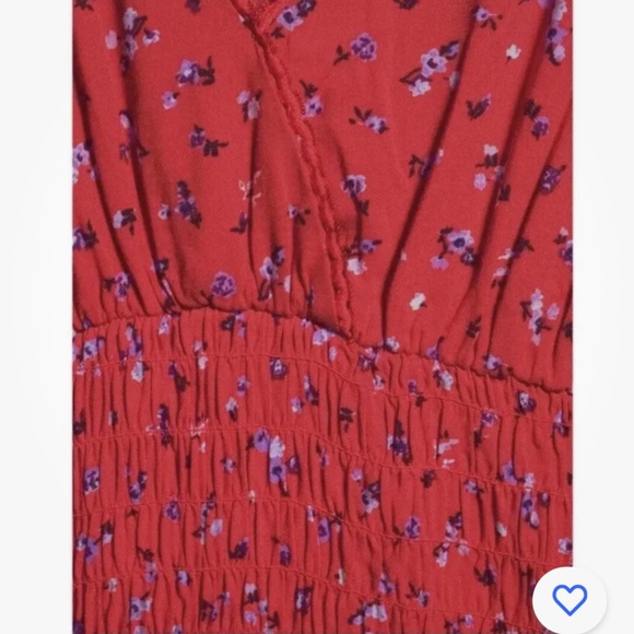No Boundaries Brilliant Red Floral Smock Dress Medium(7-9) NEW - Picture 5 of 7